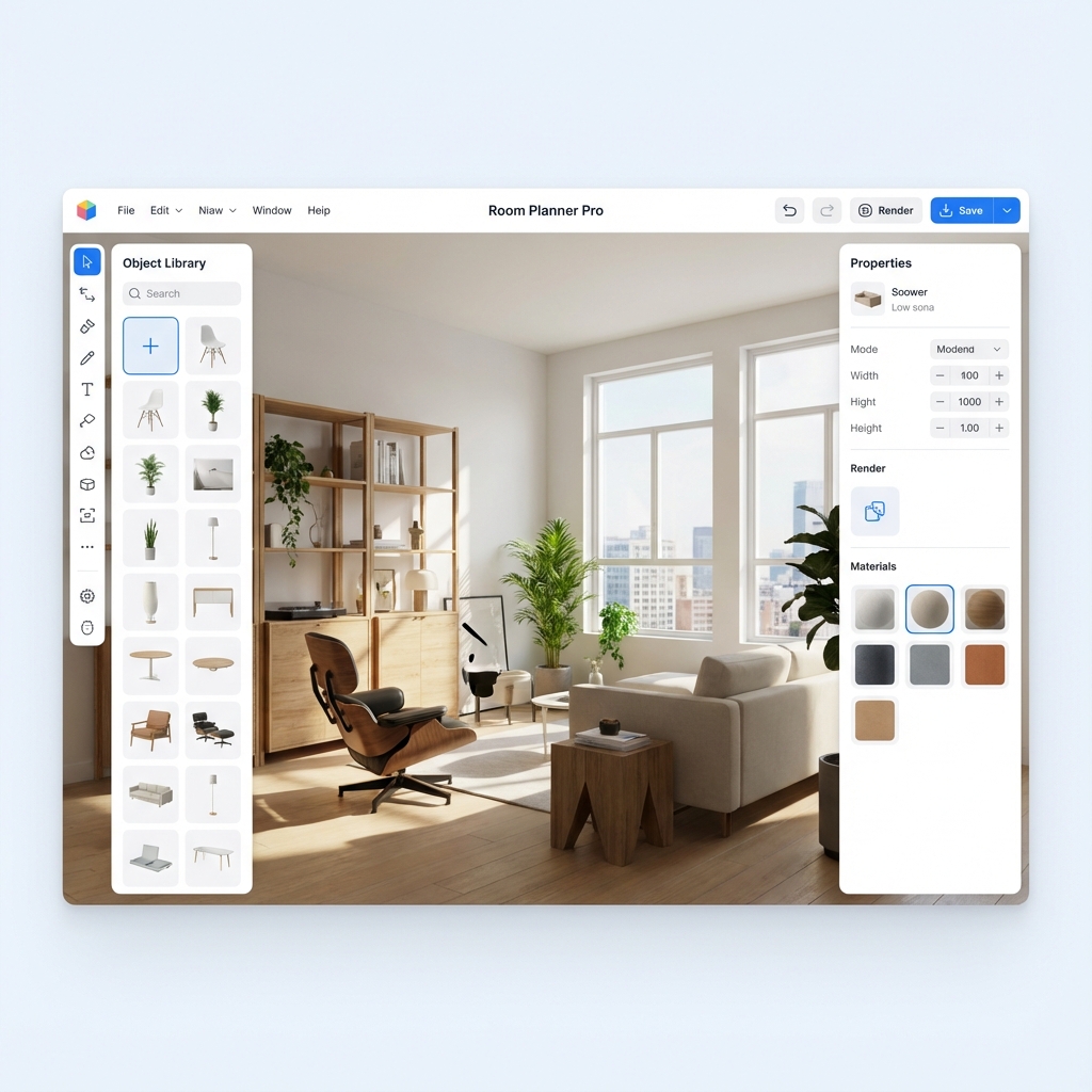 Room Maker 3D Editor Interface